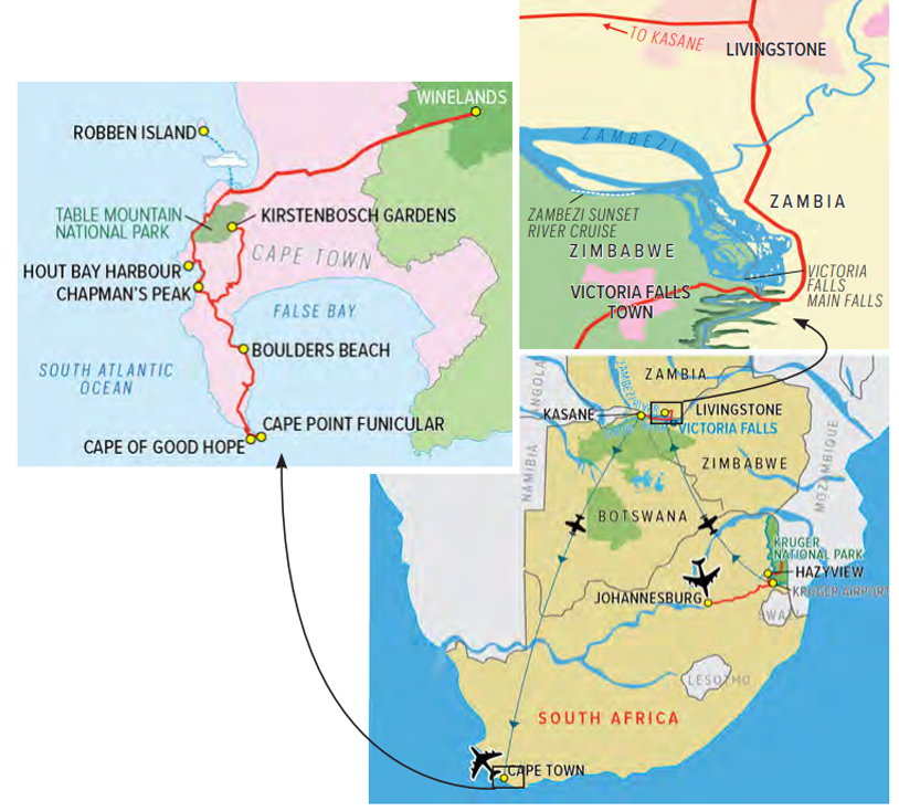 Africa tour map
