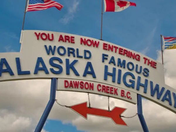 World famous Alaska highway sign.
