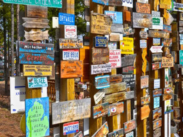 wall of signs