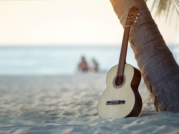 beach and guitar
