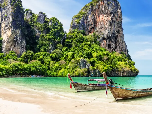 Thailand Beach and Long Tail Boats