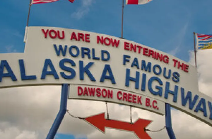 World famous Alaska highway sign.